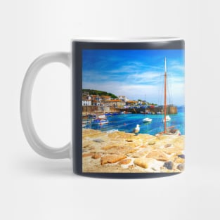 Mousehole Harbor Boats, Cornwall, UK Mug